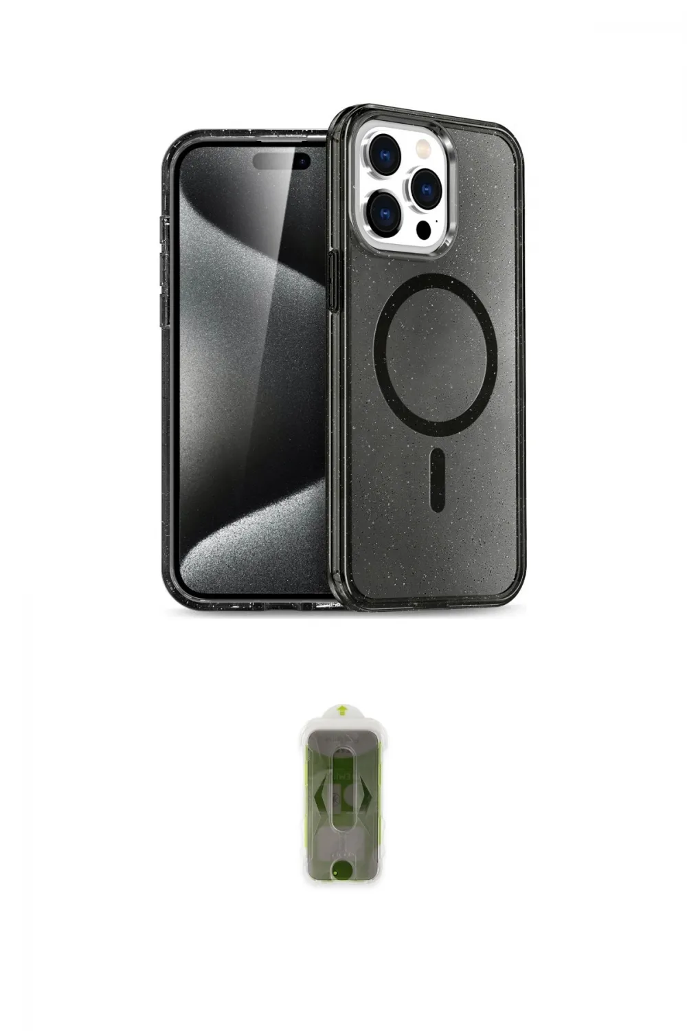 ieg™ iPhone 15 Pro Max Kılıf Nova Asil Prime - Siyah Joko Magic 5D Hayalet Cam
