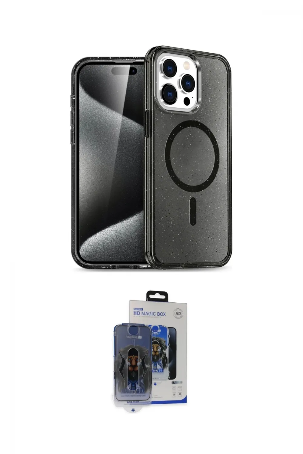 ieg™ iPhone 15 Pro Max Kılıf Nova Asil Prime - Siyah Vanessa Magic Cam