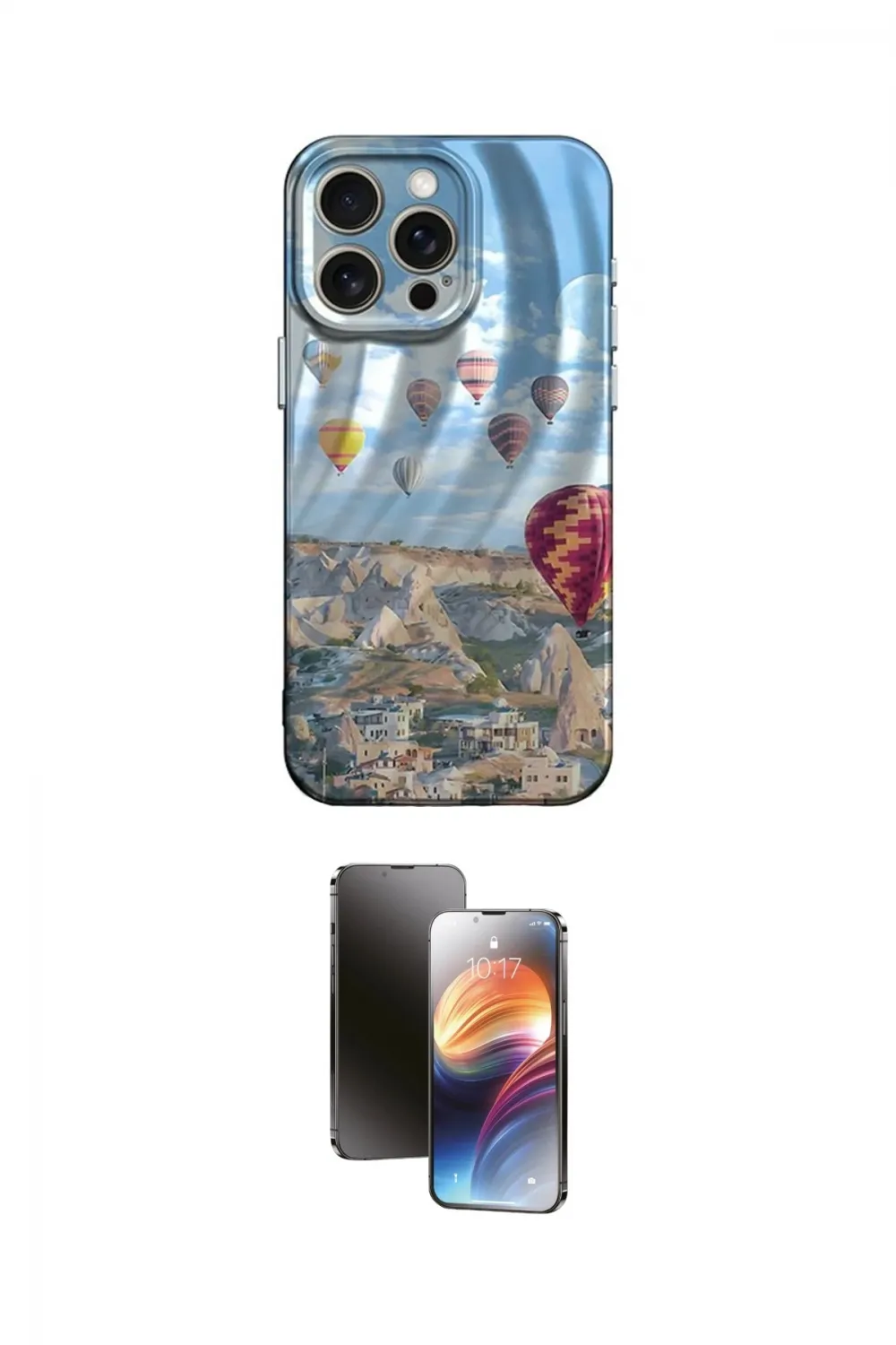 ieg™ iPhone 15 Pro Max Kılıf Nova Doku Prime - Siyah 3D Antistatik Mat Seramik Nano Ekran Koruyucu