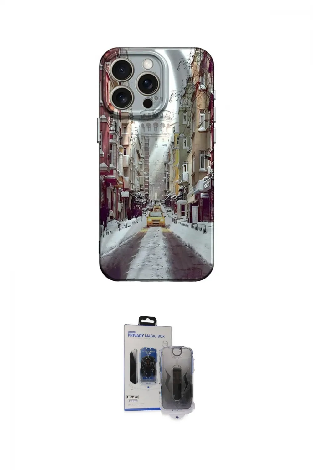 ieg™ iPhone 15 Pro Max Kılıf Nova Doku Prime - Siyah Vanessa Magic Hayalet Cam