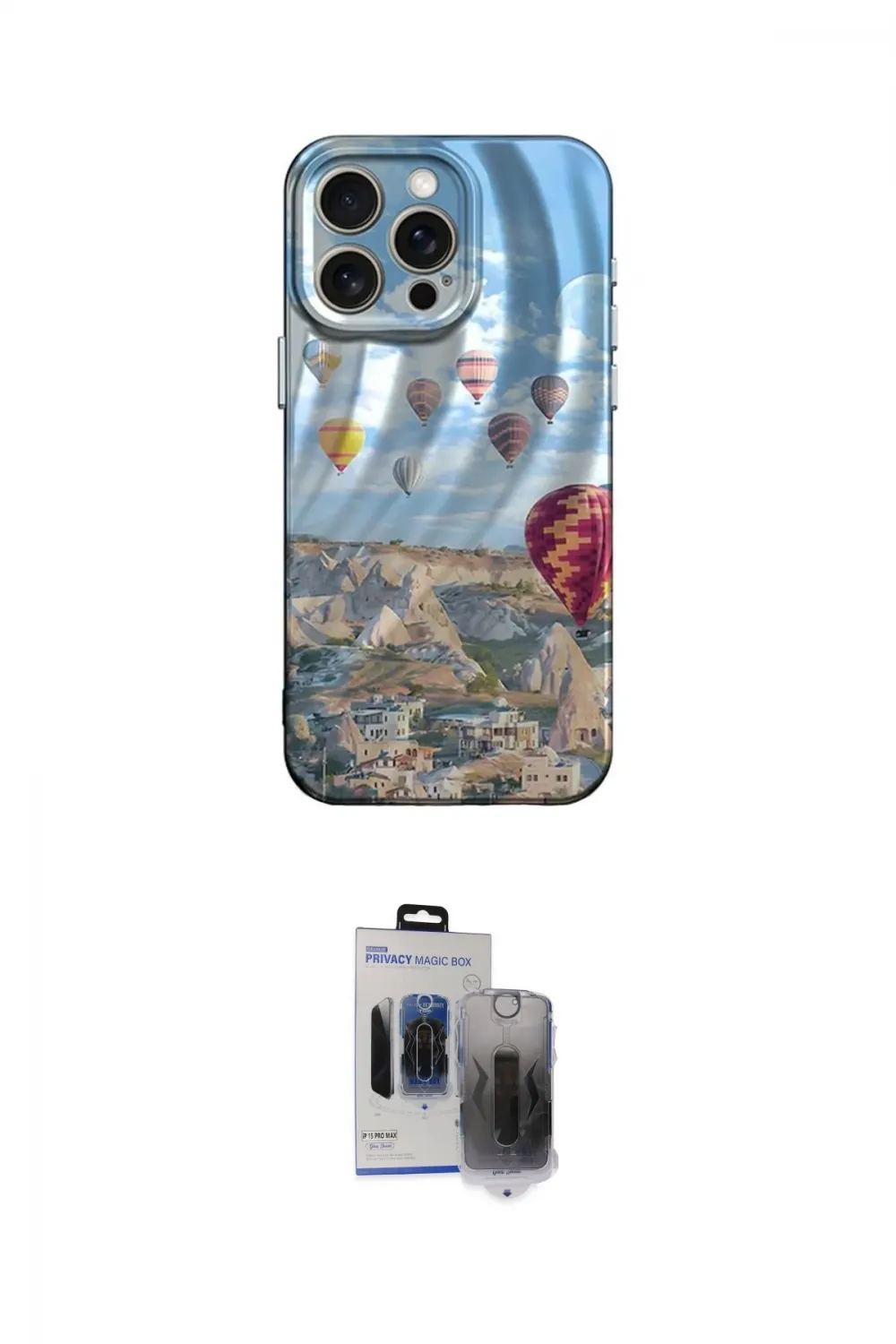 ieg™ iPhone 15 Pro Max Kılıf Nova Doku Prime - Siyah Vanessa Magic Hayalet Cam
