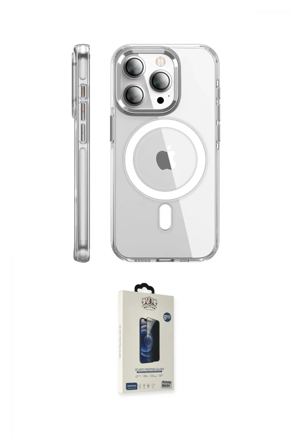 ieg™ iPhone 15 Pro Max Kılıf Nova Doku - Siyah Bilvis Hayalet Cam Ekran Koruyucu