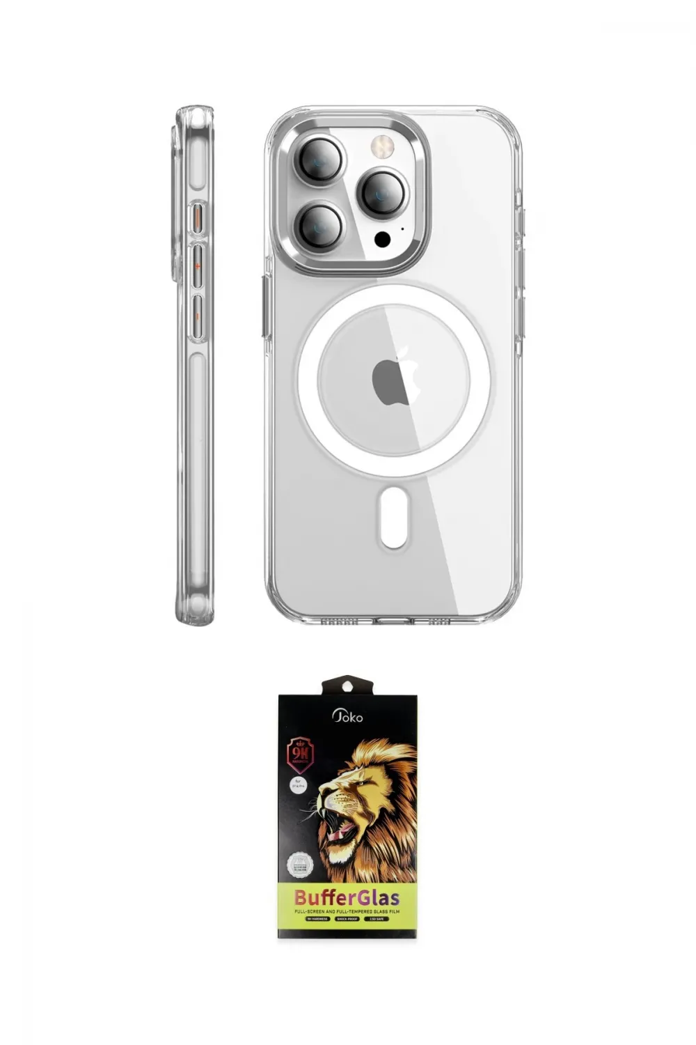 ieg™ iPhone 15 Pro Max Kılıf Nova Doku - Siyah Buffer Cam Ekran Koruyucu
