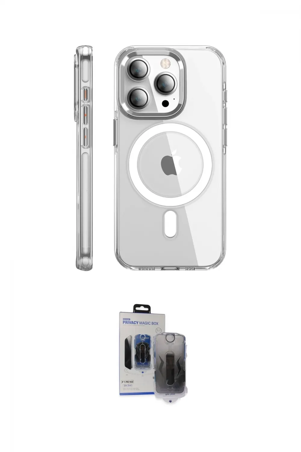 ieg™ iPhone 15 Pro Max Kılıf Nova Doku - Siyah Vanessa Magic Hayalet Cam