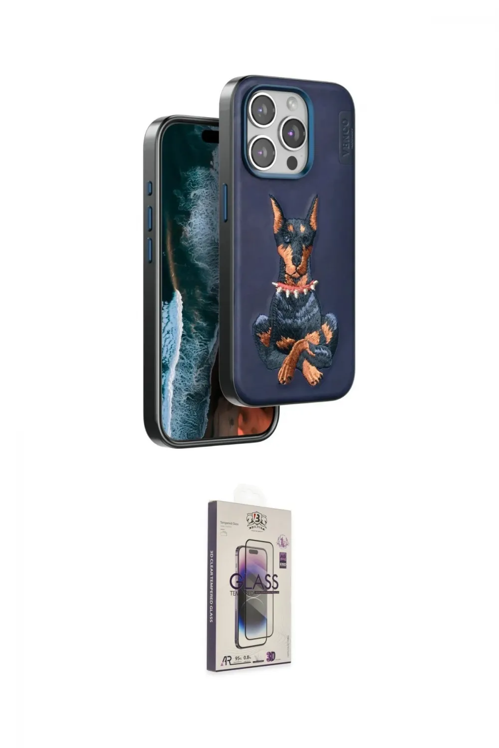 ieg™ iPhone 15 Pro Max Kılıf Nova Form Koleksiyonu - Siyah Bilvis 3D Cam Ekran Koruyucu