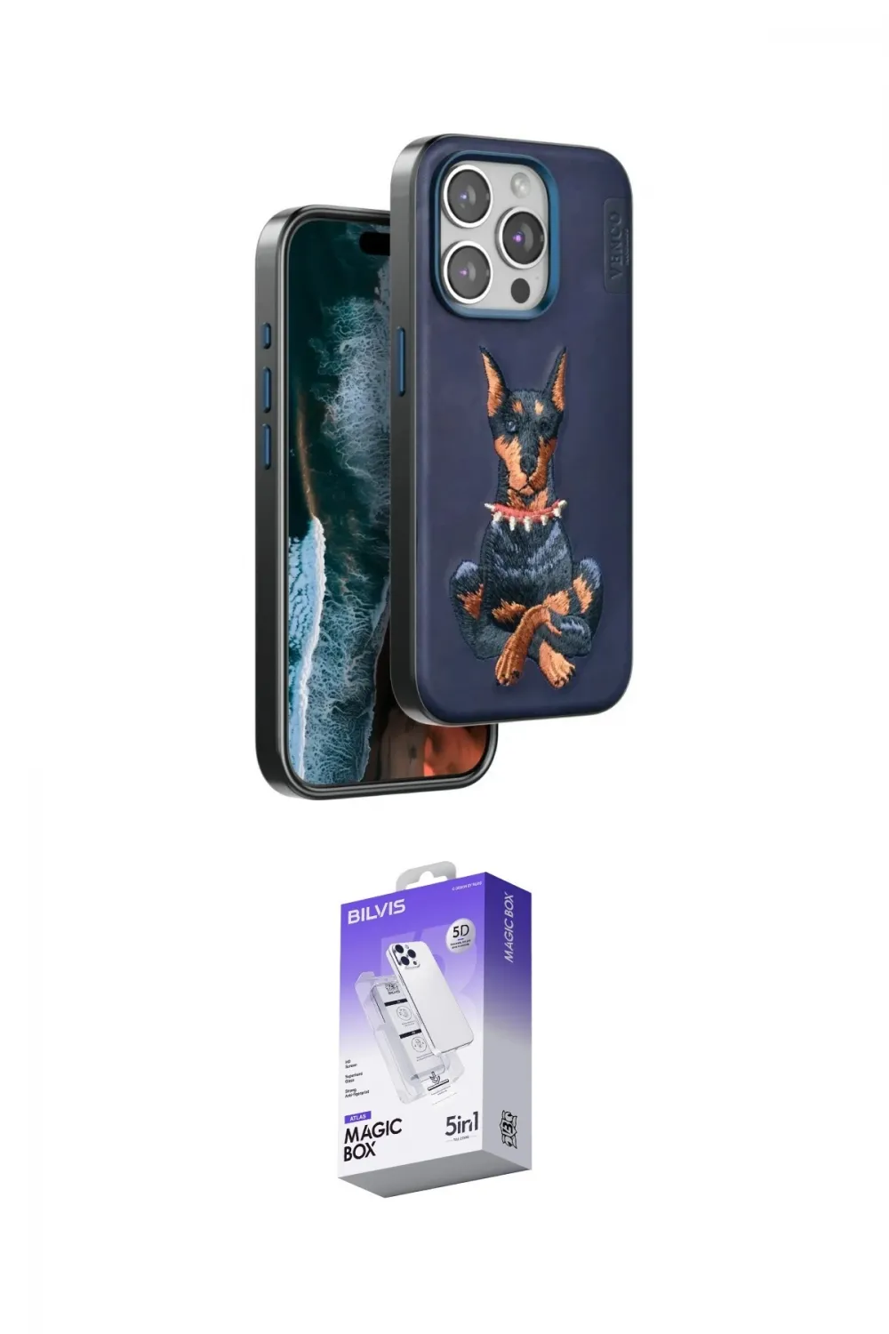 ieg™ iPhone 15 Pro Max Kılıf Nova Form Koleksiyonu - Siyah Bilvis 5in1 3D Magic Cam Ekran Koruyucu