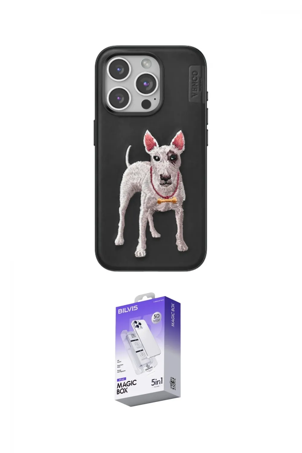 ieg™ iPhone 15 Pro Max Kılıf Nova Form Koleksiyonu - Siyah Bilvis 5in1 3D Magic Cam Ekran Koruyucu