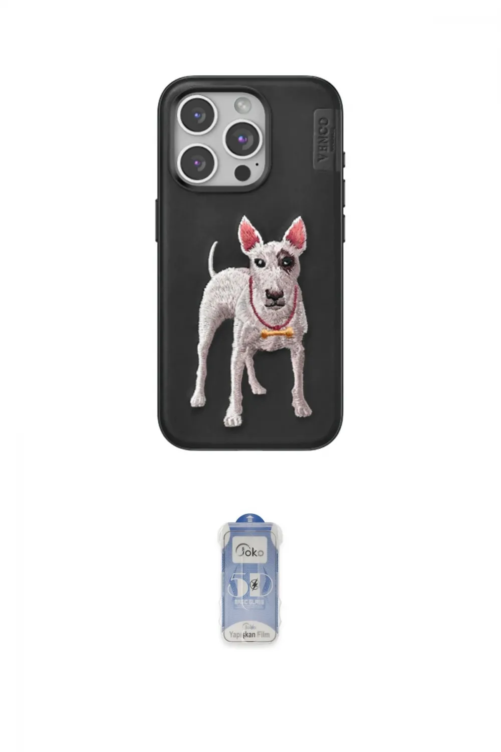 ieg™ iPhone 15 Pro Max Kılıf Nova Form Koleksiyonu - Siyah Joko Magic 5D Cam