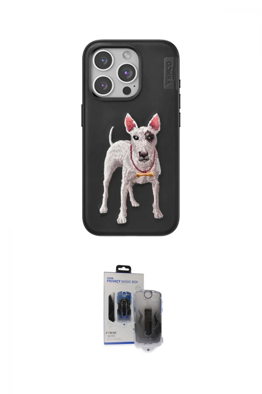 ieg™ iPhone 15 Pro Max Kılıf Nova Form Koleksiyonu - Siyah Vanessa Magic Hayalet Cam