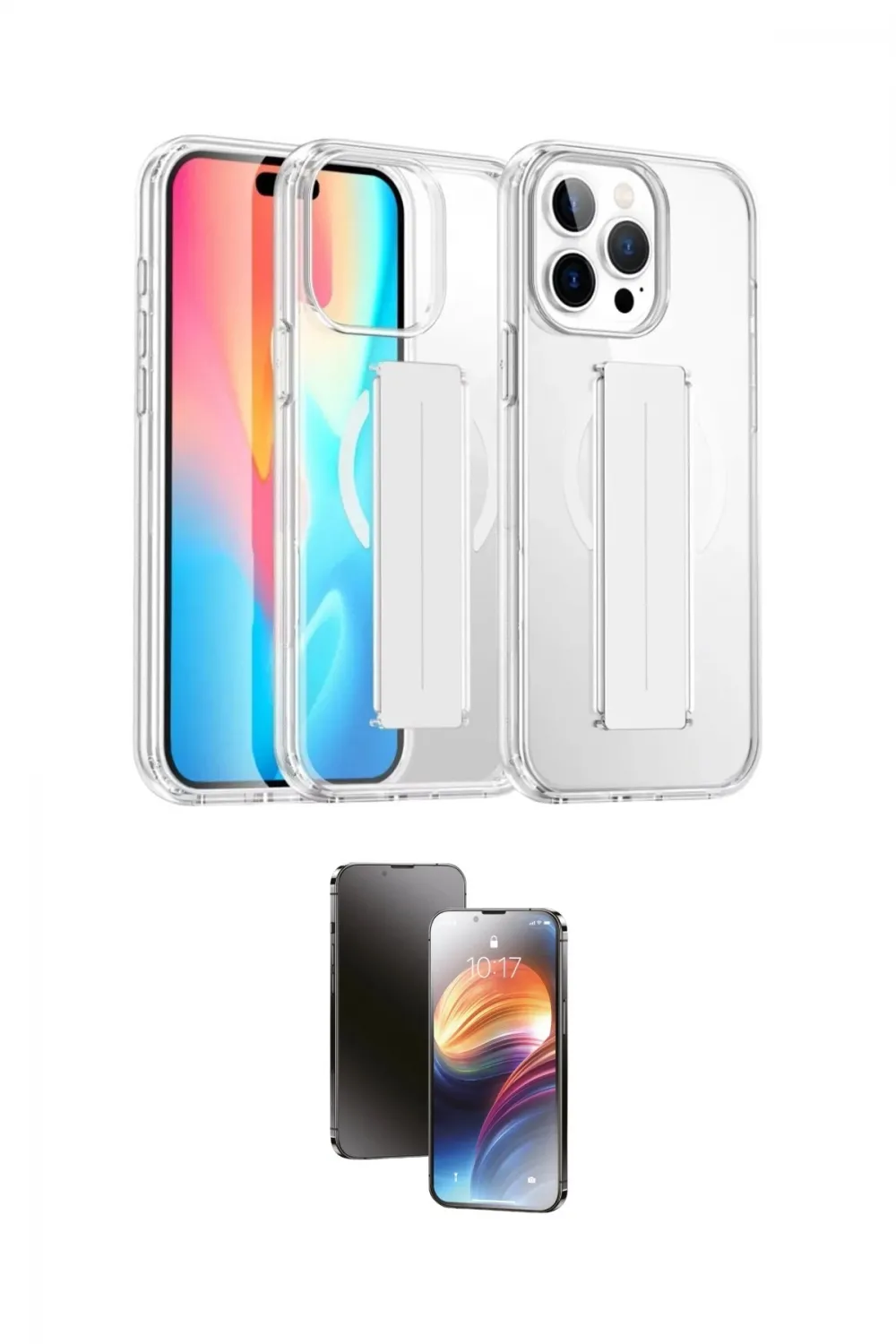 ieg™ iPhone 15 Pro Max Kılıf Nova Işık Koleksiyonu - Siyah 3D Antistatik Mat Seramik Nano Ekran Koruyucu