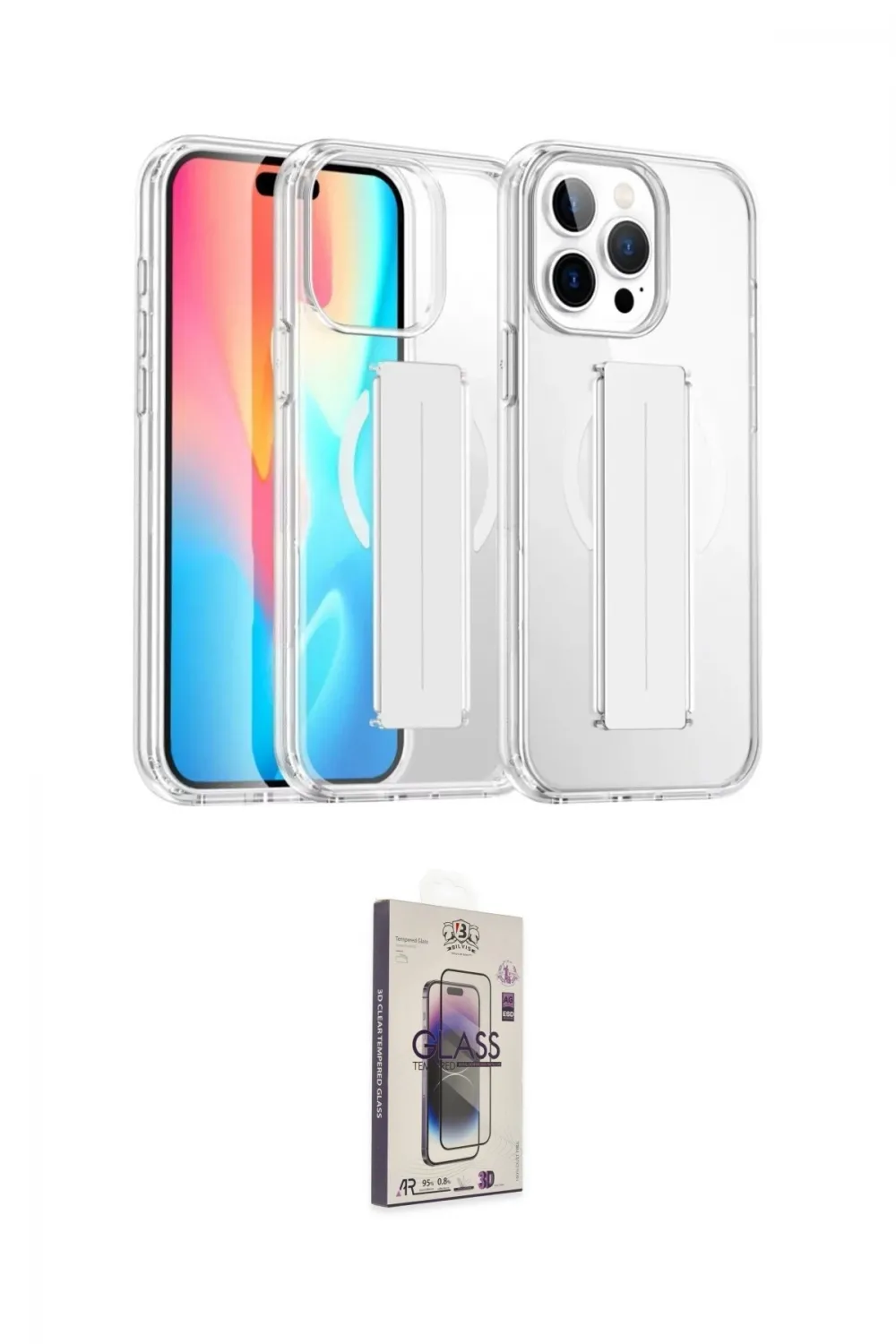 ieg™ iPhone 15 Pro Max Kılıf Nova Işık Koleksiyonu - Siyah Bilvis 3D Cam Ekran Koruyucu