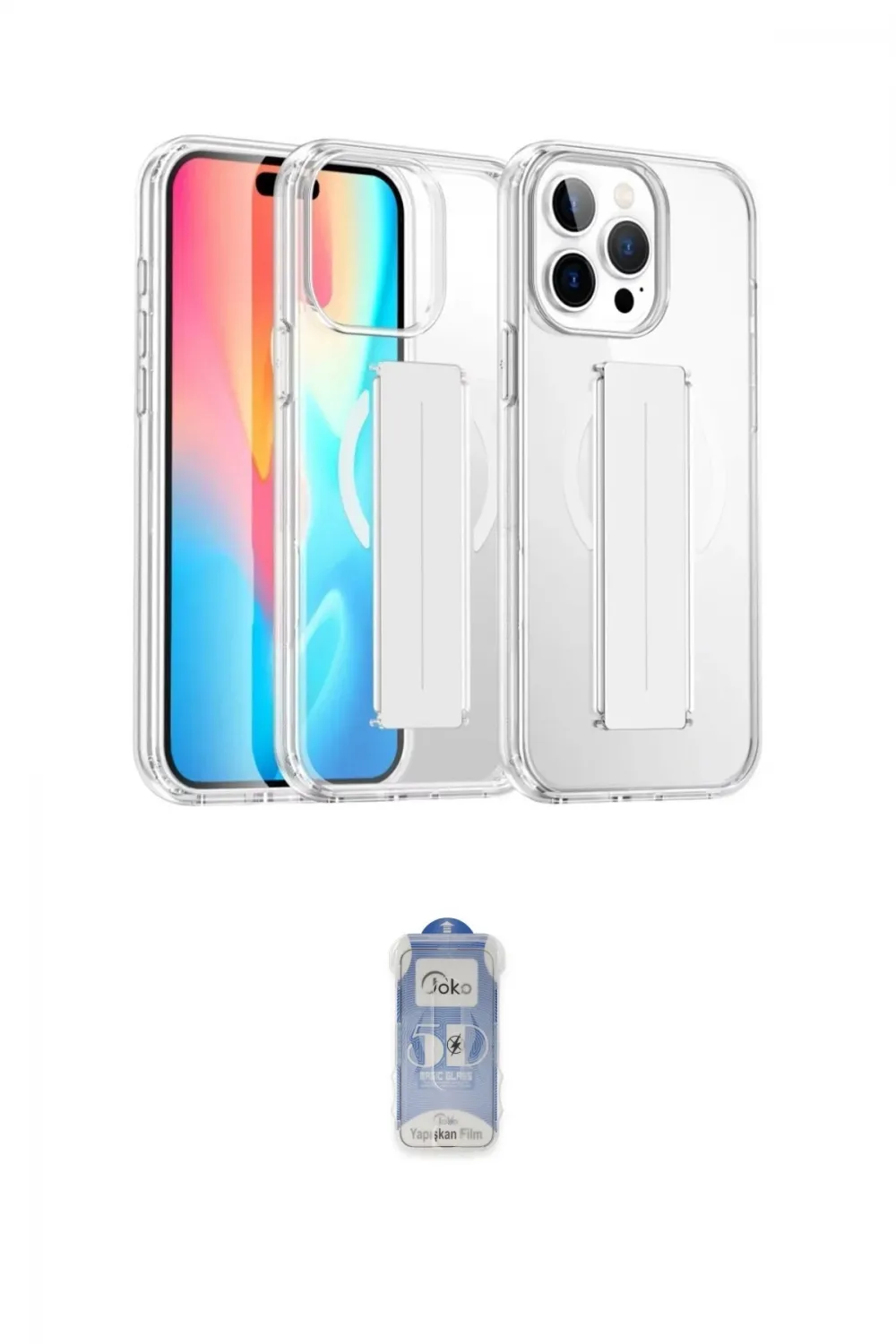 ieg™ iPhone 15 Pro Max Kılıf Nova Işık Koleksiyonu - Siyah Joko Magic 5D Cam