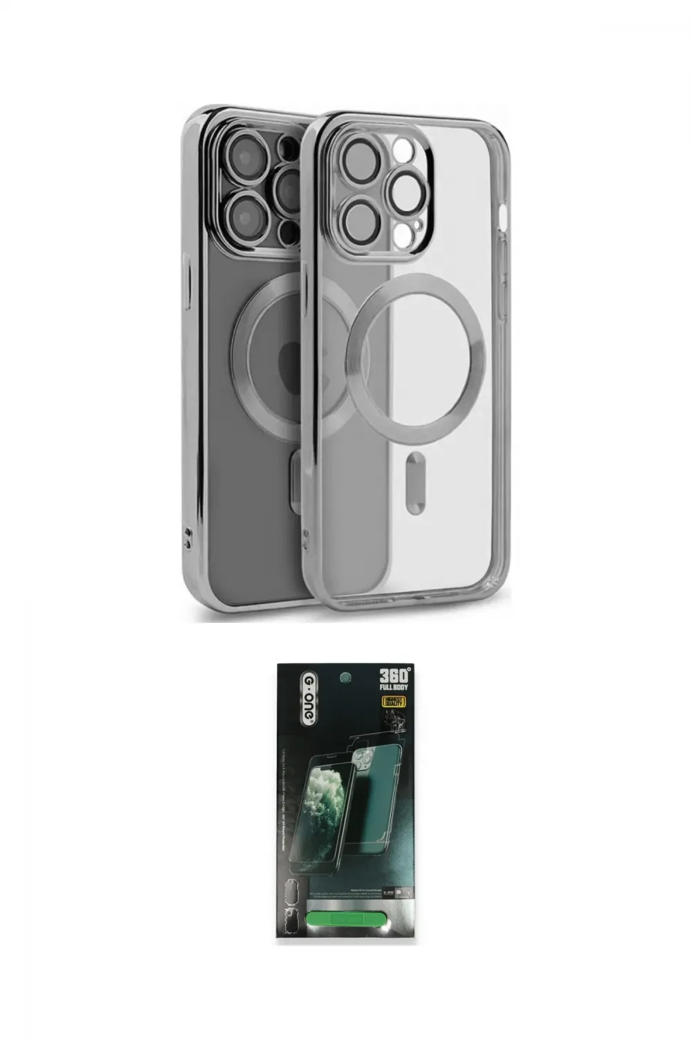 ieg™ iPhone 15 Pro Max Kılıf Nova Işık Özel Seri - Siyah 360 Mat Full Body Arka Koruyucu
