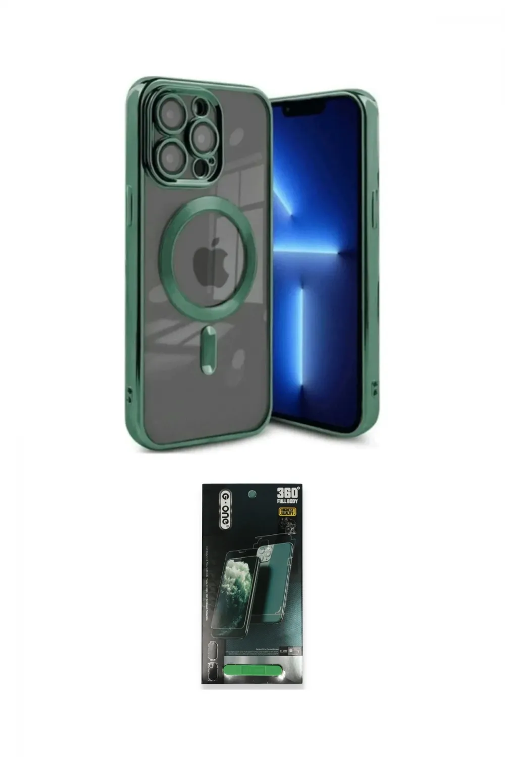 ieg™ iPhone 15 Pro Max Kılıf Nova Işık Özel Seri - Siyah 360 Mat Full Body Arka Koruyucu