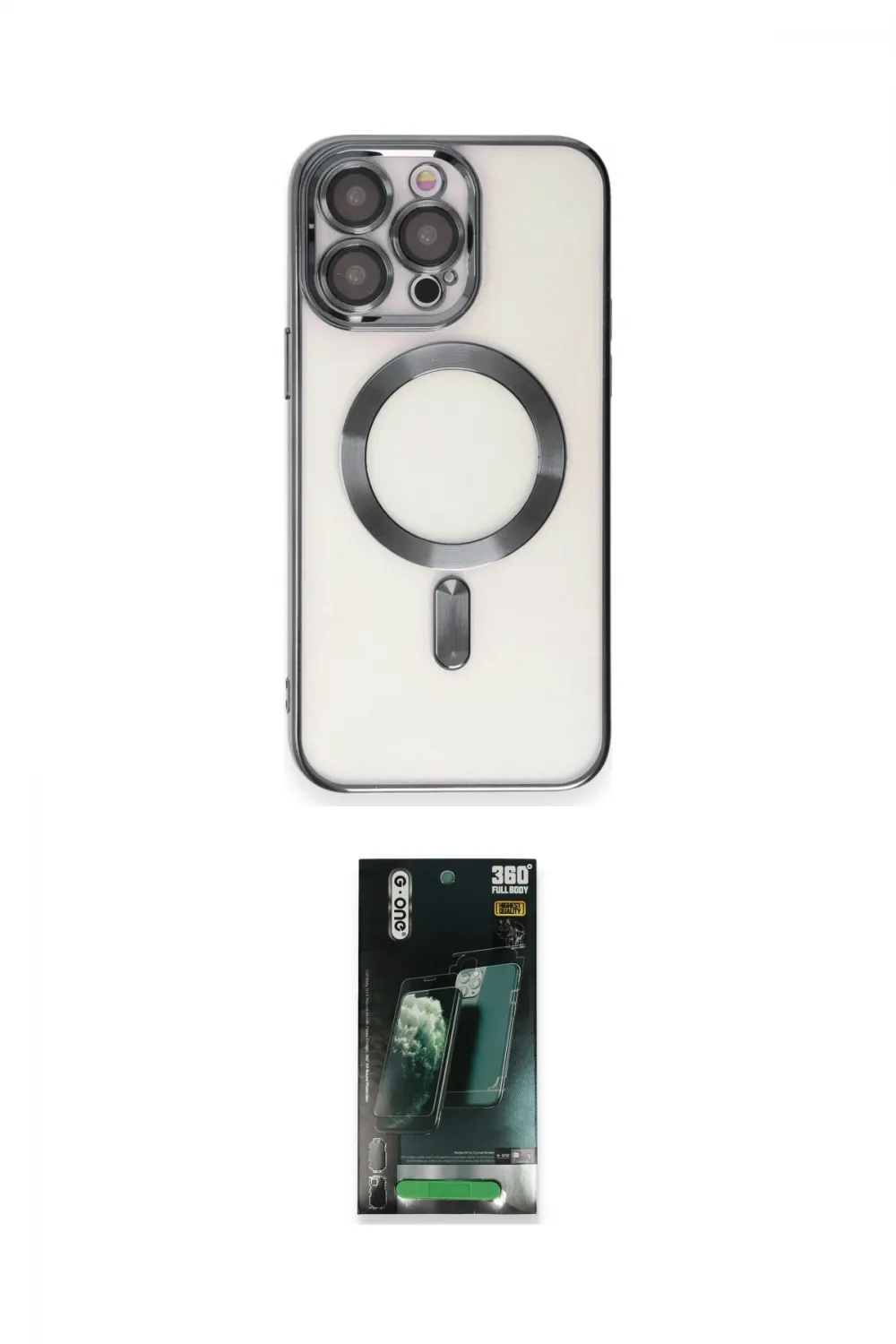 ieg™ iPhone 15 Pro Max Kılıf Nova Işık Özel Seri - Siyah 360 Mat Full Body Arka Koruyucu
