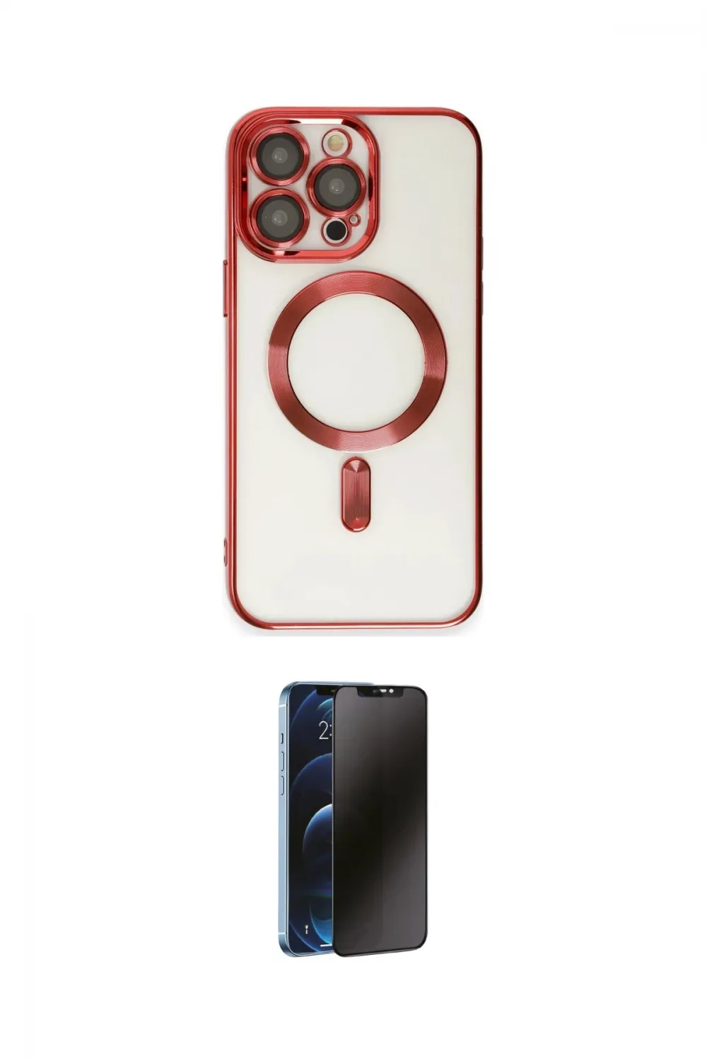 ieg™ iPhone 15 Pro Max Kılıf Nova Işık Özel Seri - Siyah 3D Antistatik Hayalet Cam Ekran Koruyucu