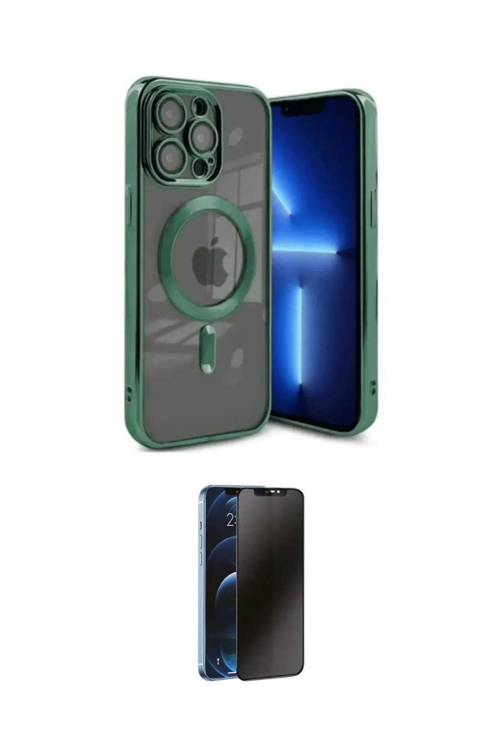 ieg™ iPhone 15 Pro Max Kılıf Nova Işık Özel Seri - Siyah 3D Antistatik Hayalet Cam Ekran Koruyucu