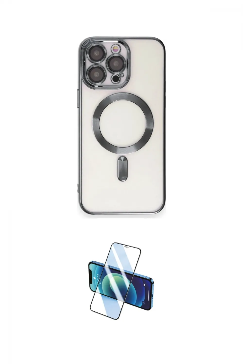 ieg™ iPhone 15 Pro Max Kılıf Nova Işık Özel Seri - Siyah 3D Antistatik Seramik Nano Ekran Koruyucu