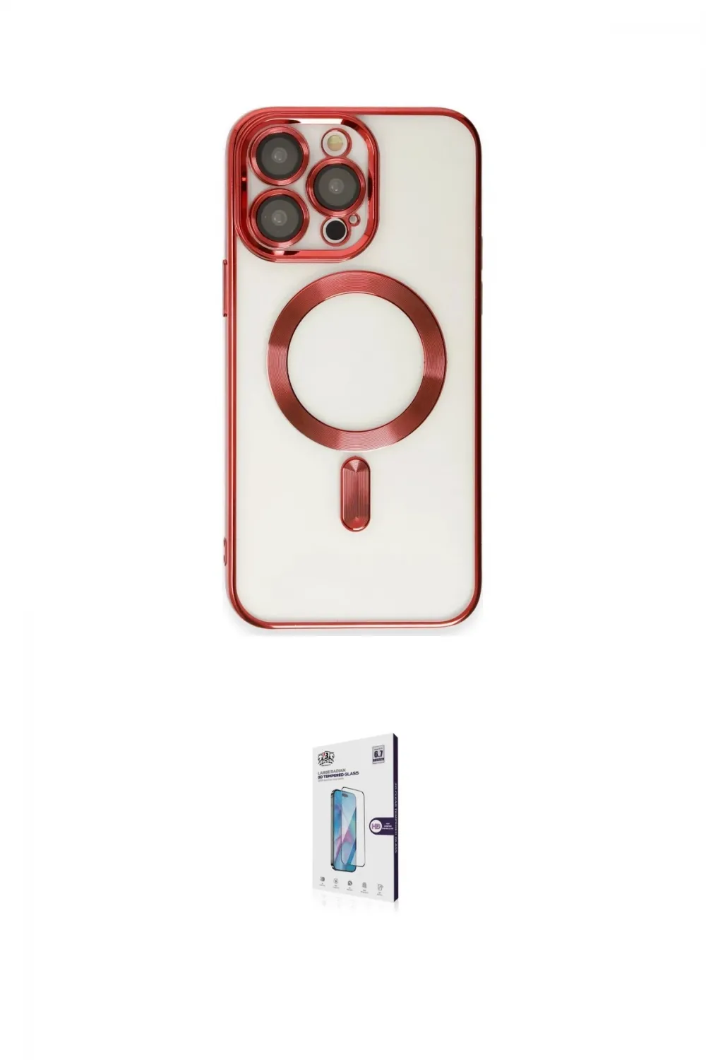 ieg™ iPhone 15 Pro Max Kılıf Nova Işık Özel Seri - Siyah Bilvis 0.18mm Plus Cam Ekran Koruyucu