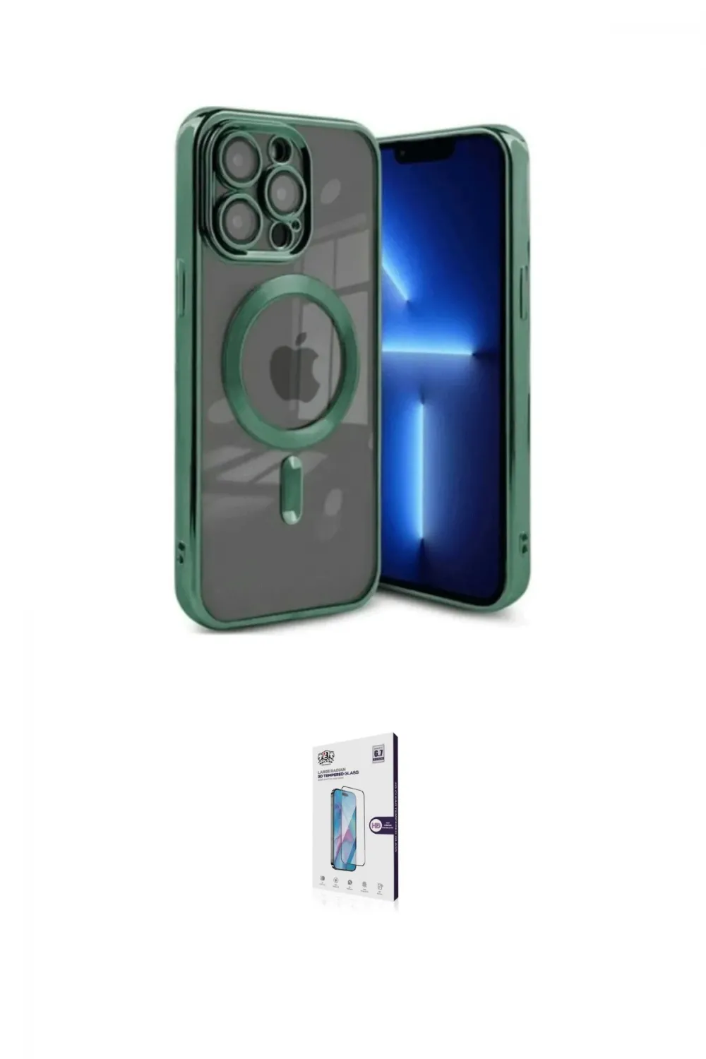 ieg™ iPhone 15 Pro Max Kılıf Nova Işık Özel Seri - Siyah Bilvis 0.18mm Plus Cam Ekran Koruyucu