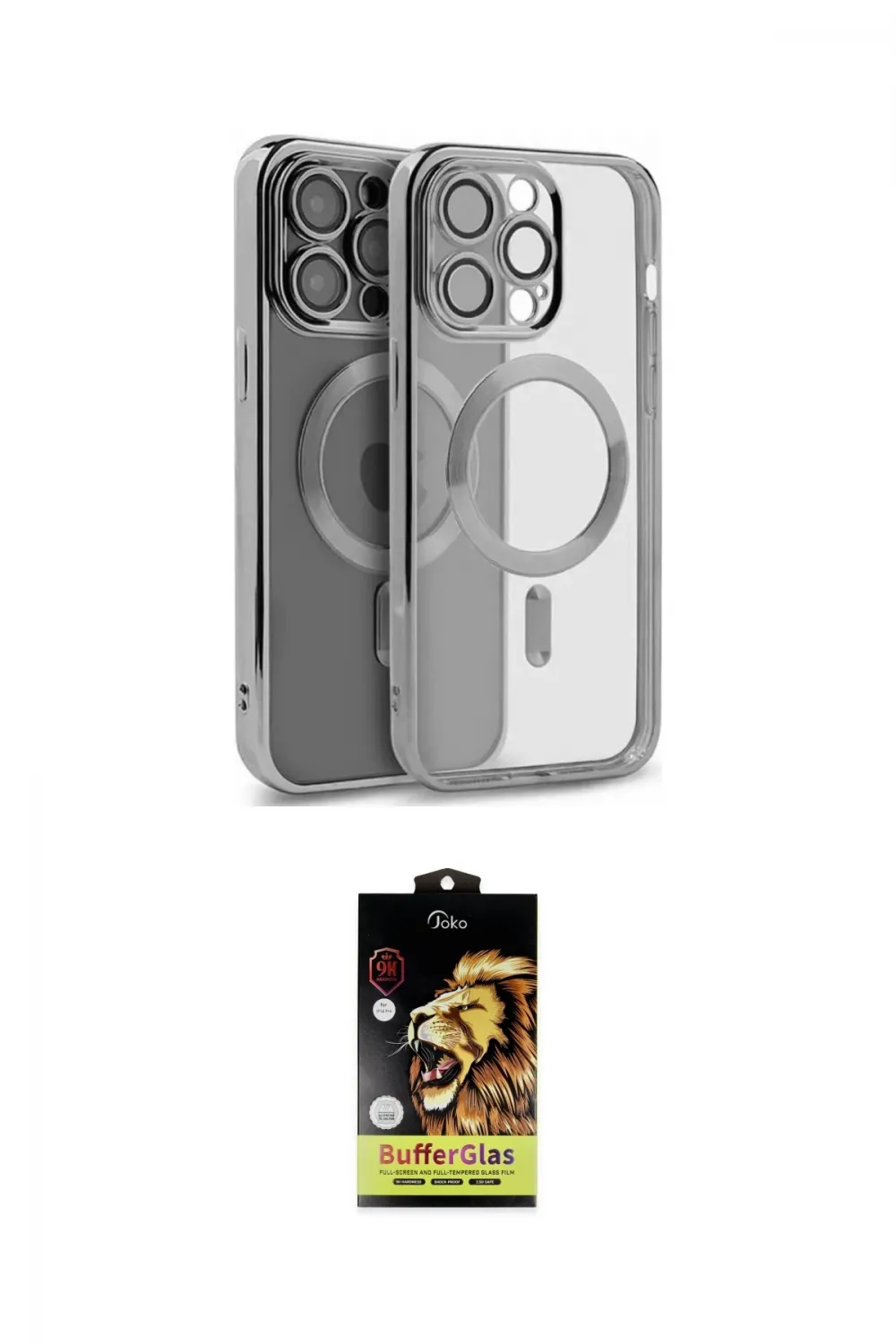 ieg™ iPhone 15 Pro Max Kılıf Nova Işık Özel Seri - Siyah Buffer Cam Ekran Koruyucu