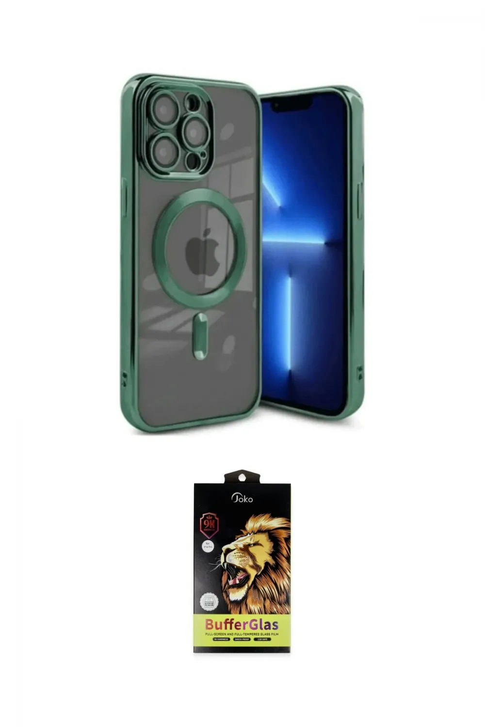 ieg™ iPhone 15 Pro Max Kılıf Nova Işık Özel Seri - Siyah Buffer Cam Ekran Koruyucu