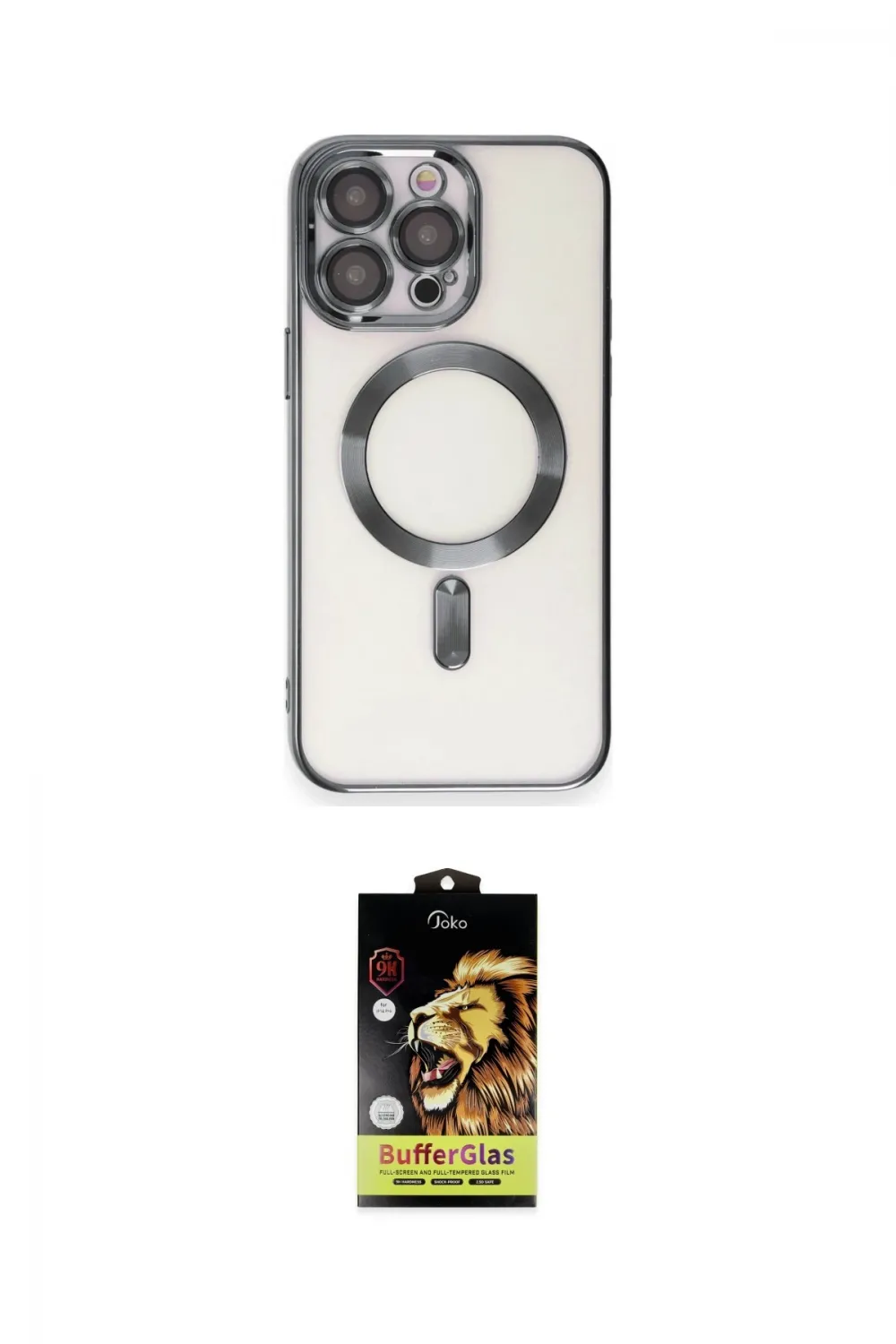 ieg™ iPhone 15 Pro Max Kılıf Nova Işık Özel Seri - Siyah Buffer Cam Ekran Koruyucu