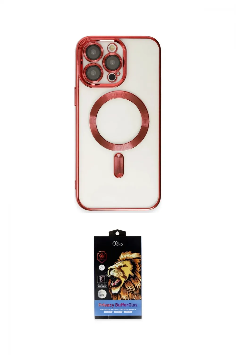 ieg™ iPhone 15 Pro Max Kılıf Nova Işık Özel Seri - Siyah Buffer Hayalet Cam Ekran Koruyucu