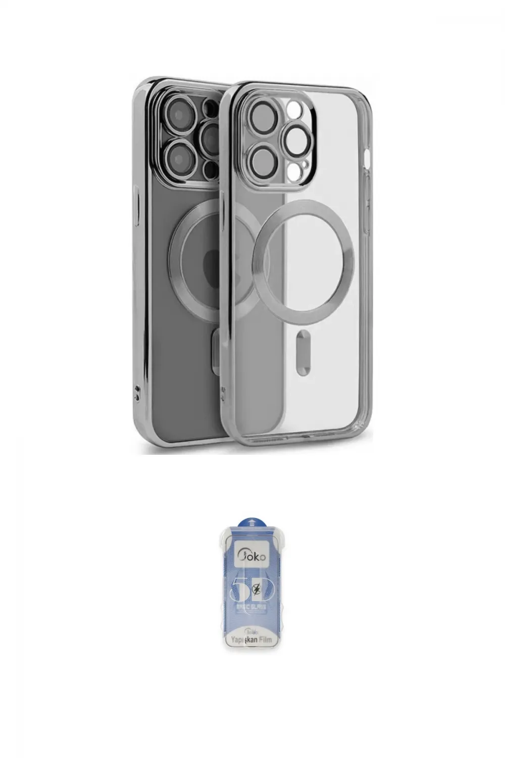 ieg™ iPhone 15 Pro Max Kılıf Nova Işık Özel Seri - Siyah Joko Magic 5D Cam