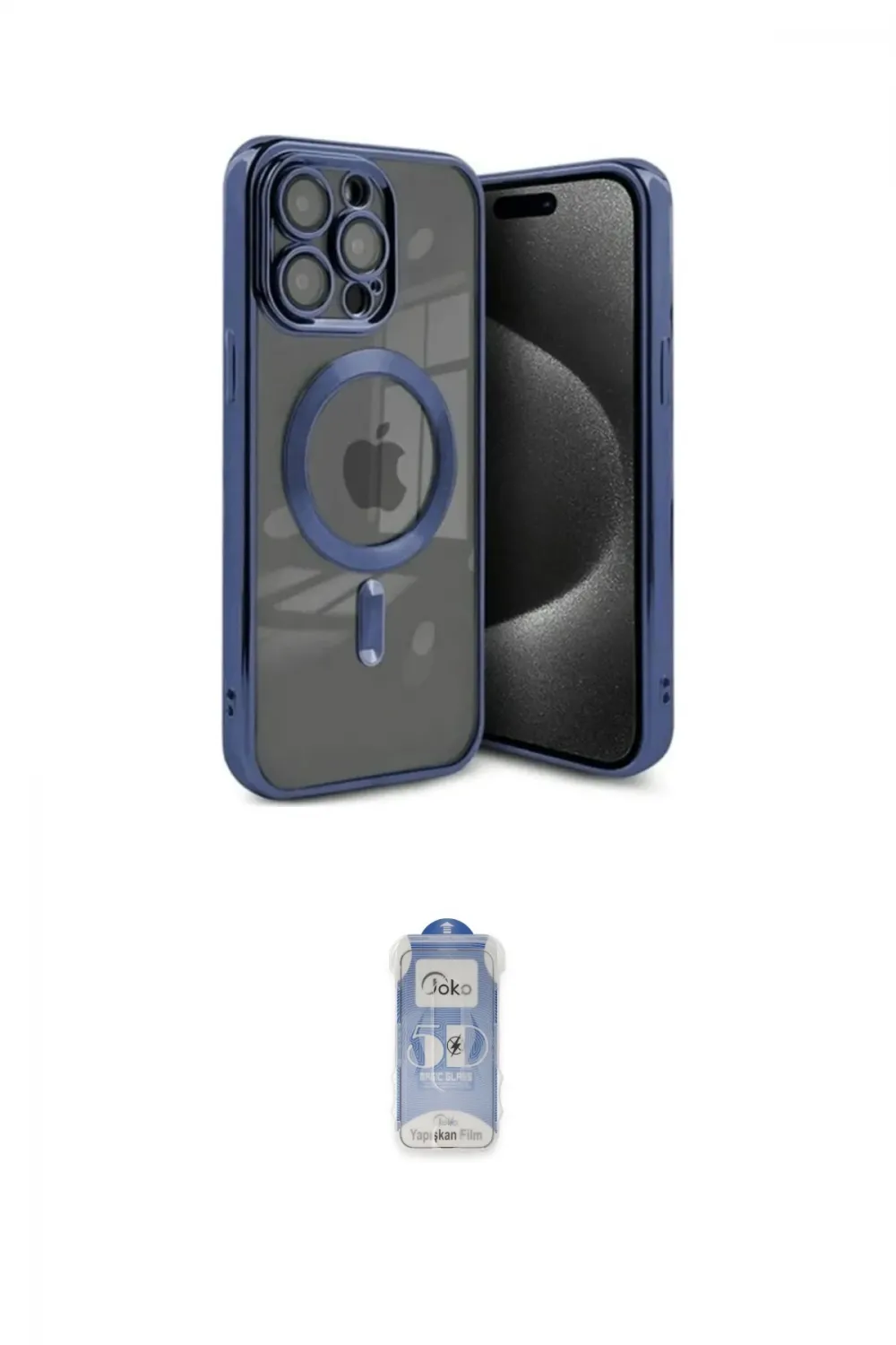 ieg™ iPhone 15 Pro Max Kılıf Nova Işık Özel Seri - Siyah Joko Magic 5D Cam
