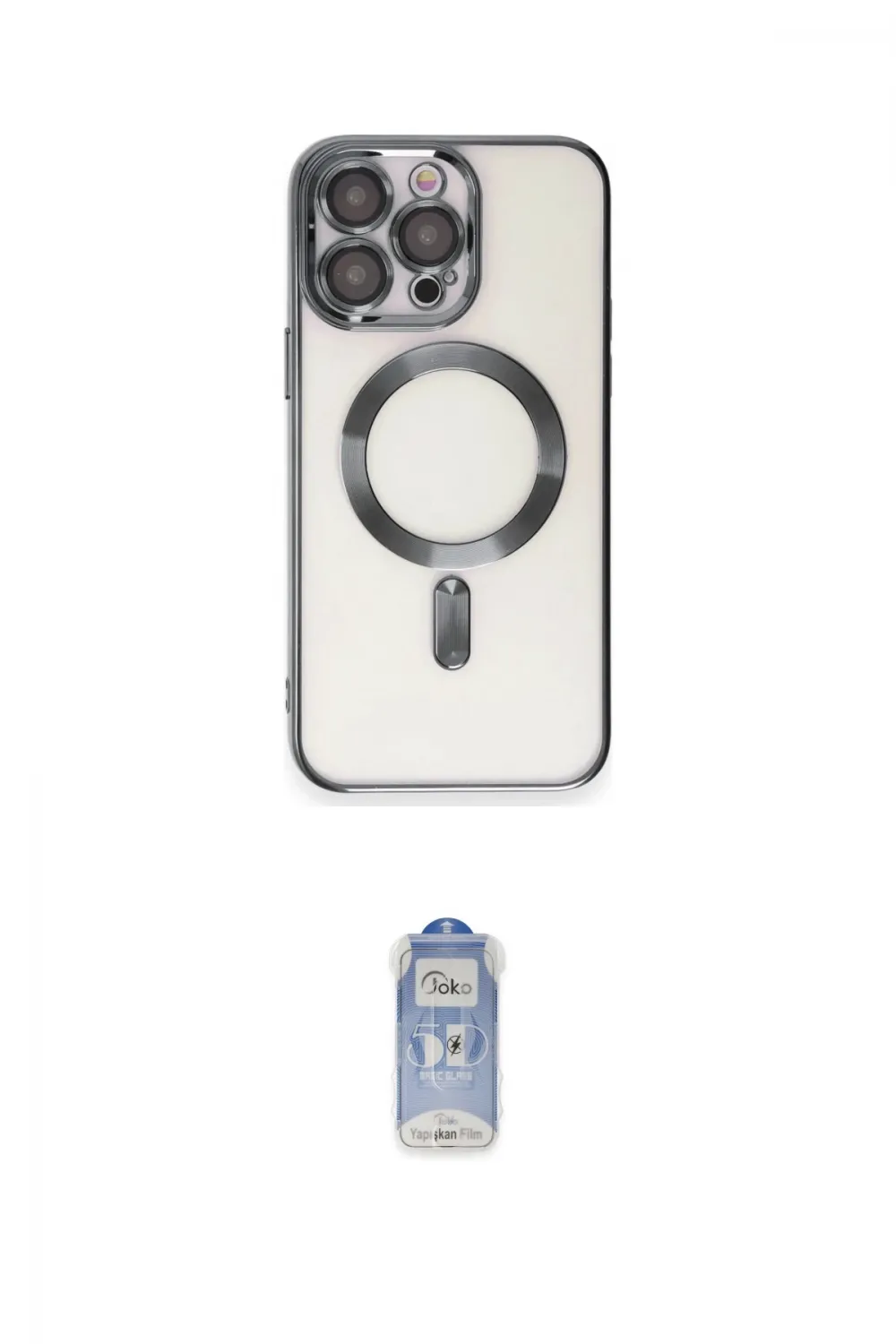 ieg™ iPhone 15 Pro Max Kılıf Nova Işık Özel Seri - Siyah Joko Magic 5D Cam
