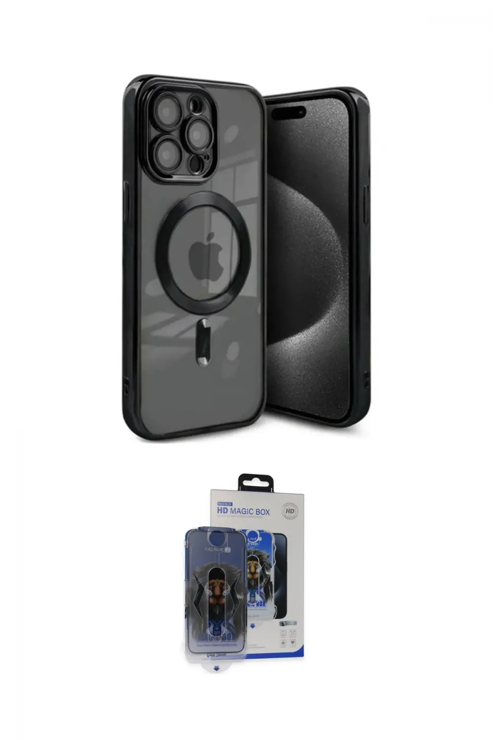 ieg™ iPhone 15 Pro Max Kılıf Nova Işık Özel Seri - Siyah Vanessa Magic Cam