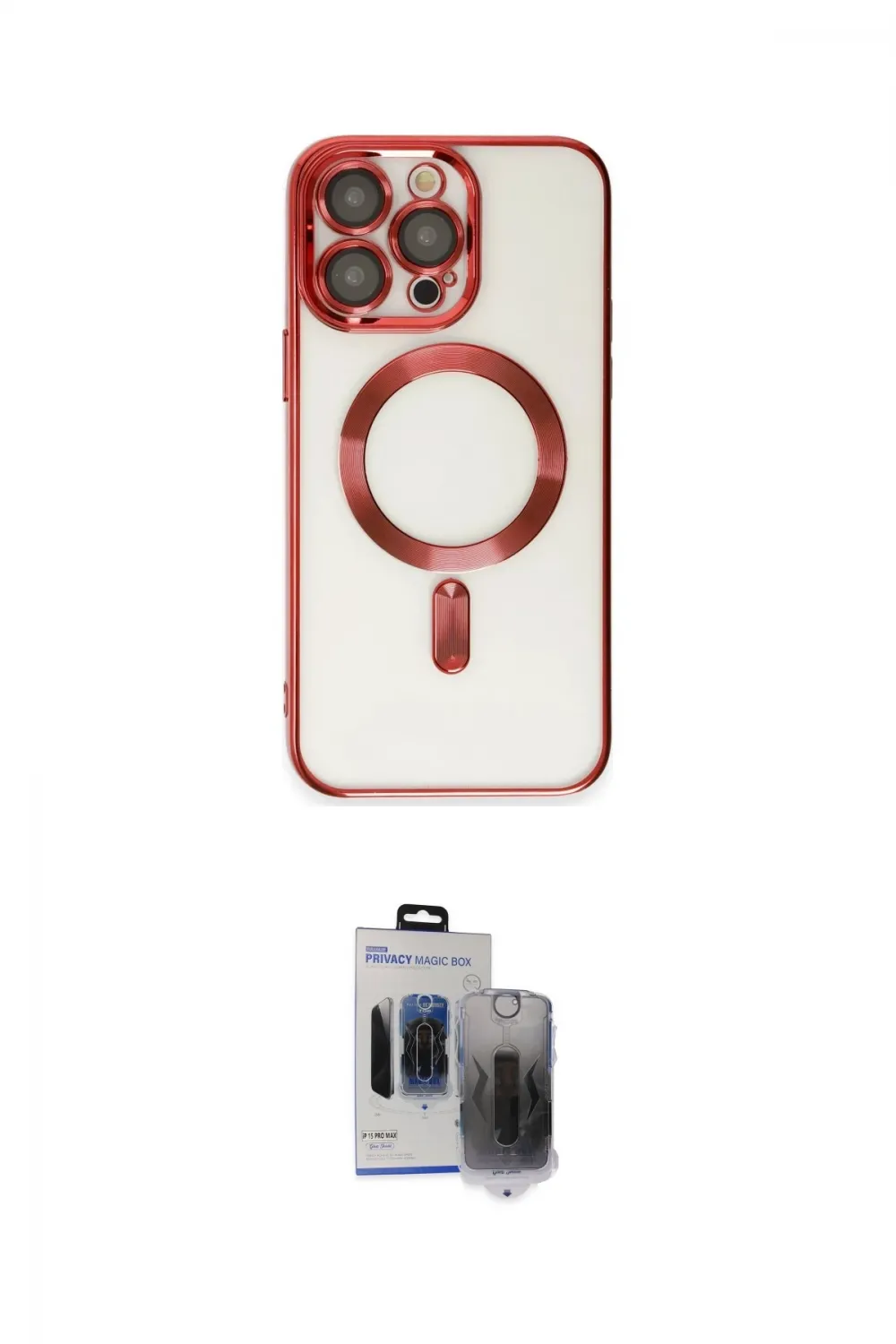 ieg™ iPhone 15 Pro Max Kılıf Nova Işık Özel Seri - Siyah Vanessa Magic Hayalet Cam