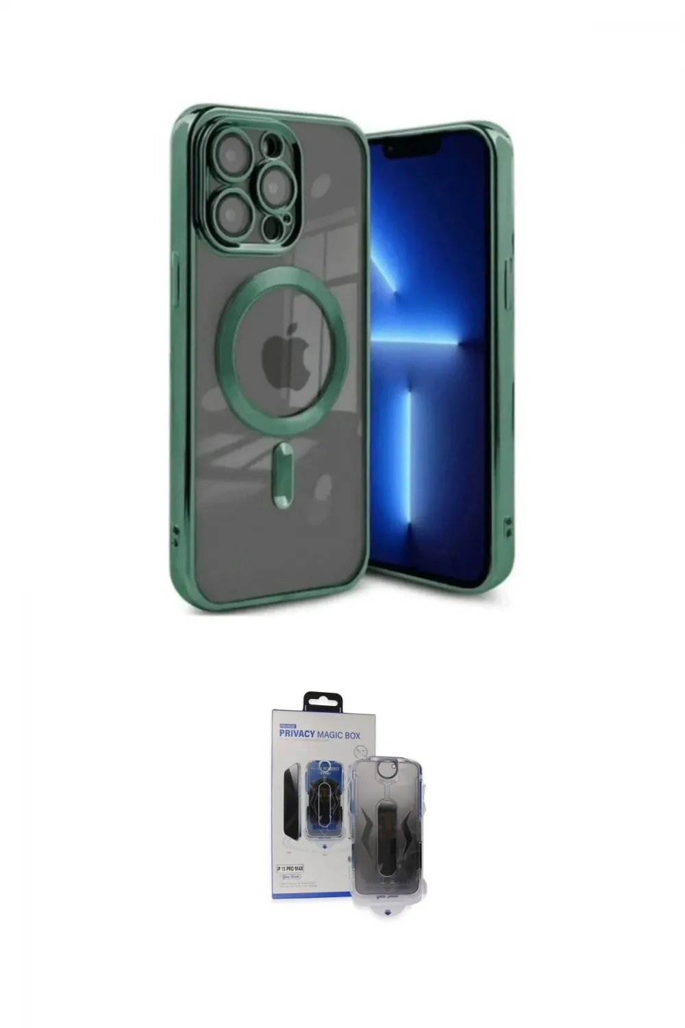 ieg™ iPhone 15 Pro Max Kılıf Nova Işık Özel Seri - Siyah Vanessa Magic Hayalet Cam
