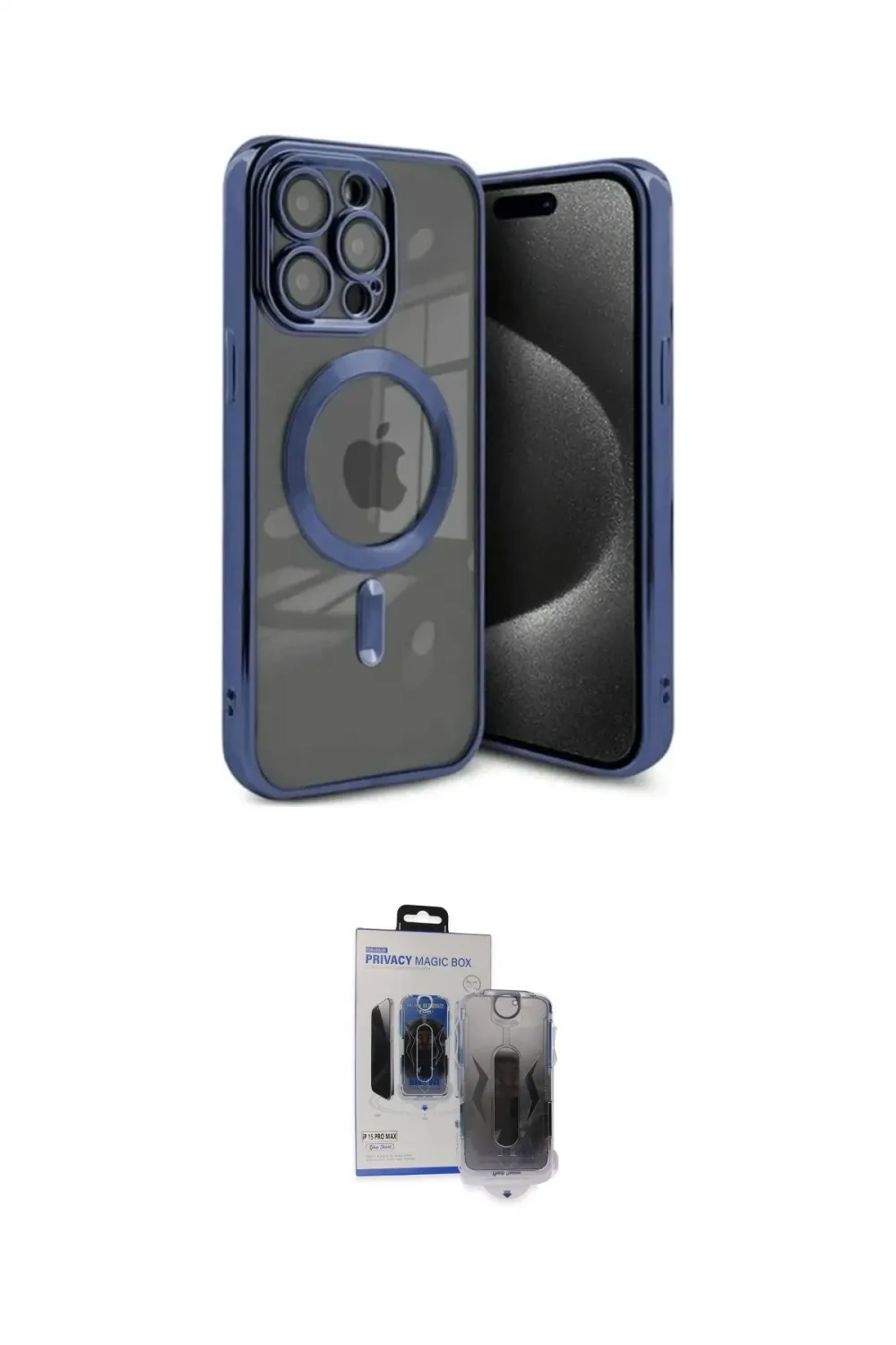 ieg™ iPhone 15 Pro Max Kılıf Nova Işık Özel Seri - Siyah Vanessa Magic Hayalet Cam