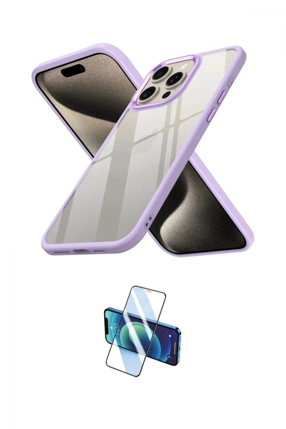 ieg™ iPhone 15 Pro Max Kılıf Nova Işık Serisi - Siyah 3D Antistatik Seramik Nano Ekran Koruyucu