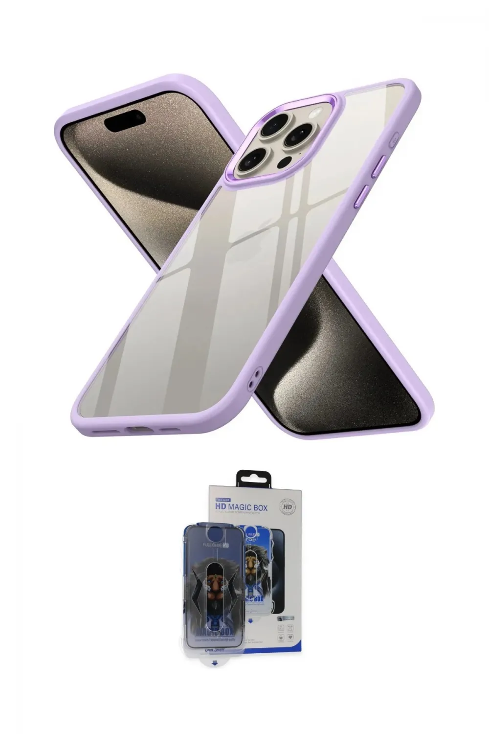 ieg™ iPhone 15 Pro Max Kılıf Nova Işık Serisi - Siyah Vanessa Magic Cam
