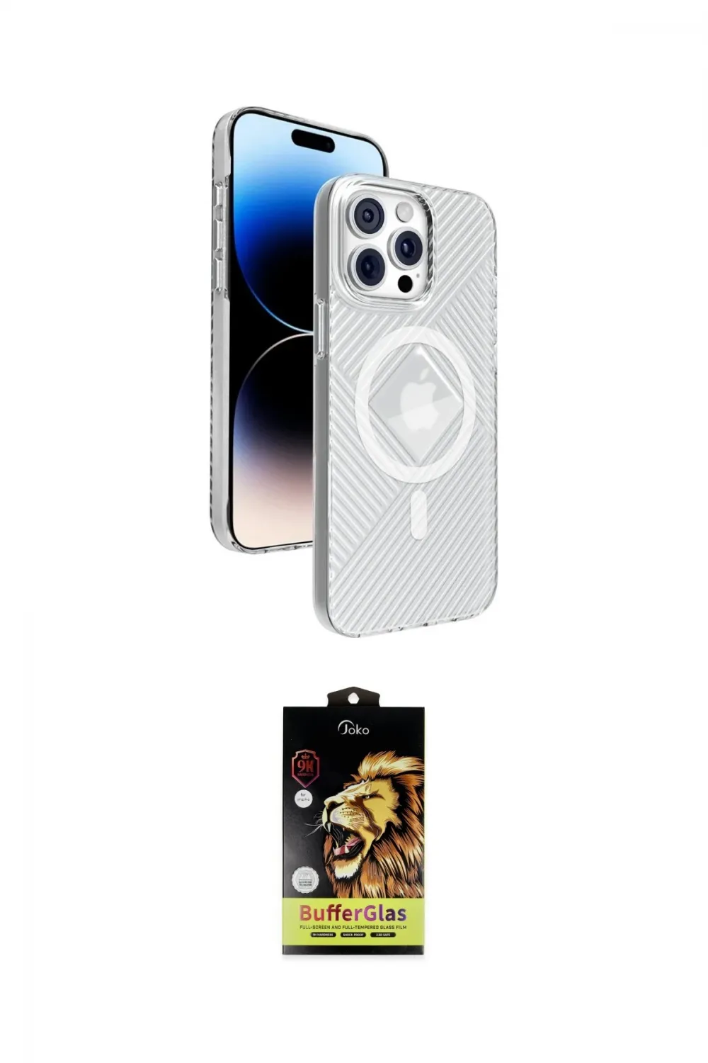 ieg™ iPhone 15 Pro Max Kılıf Nova Modern Prime - Siyah Buffer Cam Ekran Koruyucu