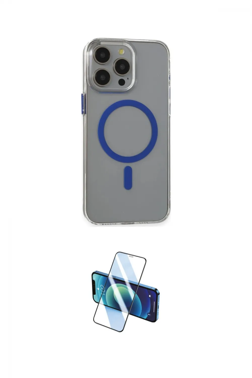ieg™ iPhone 15 Pro Max Kılıf Odak Form Özel Seri - Siyah 3D Antistatik Seramik Nano Ekran Koruyucu