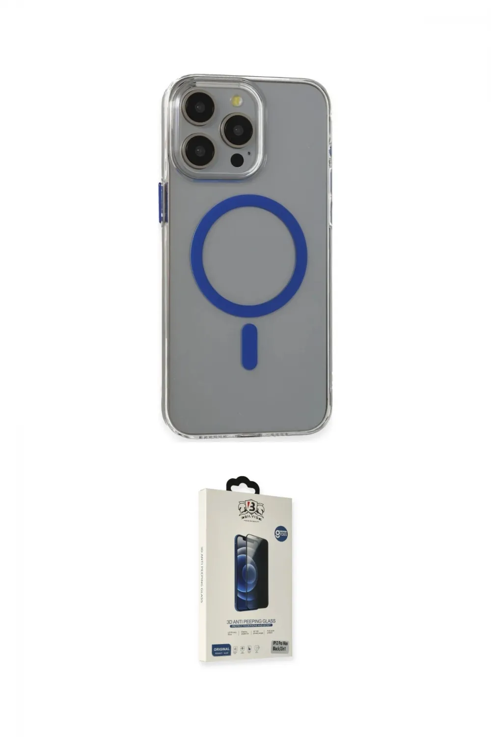 ieg™ iPhone 15 Pro Max Kılıf Odak Form Özel Seri - Siyah Bilvis Hayalet Cam Ekran Koruyucu