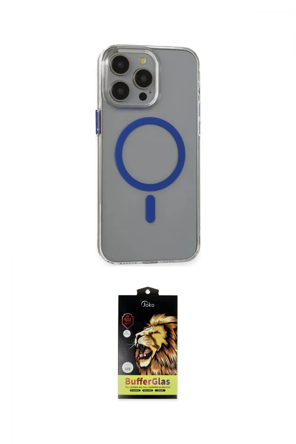 ieg™ iPhone 15 Pro Max Kılıf Odak Form Özel Seri - Siyah Buffer Cam Ekran Koruyucu