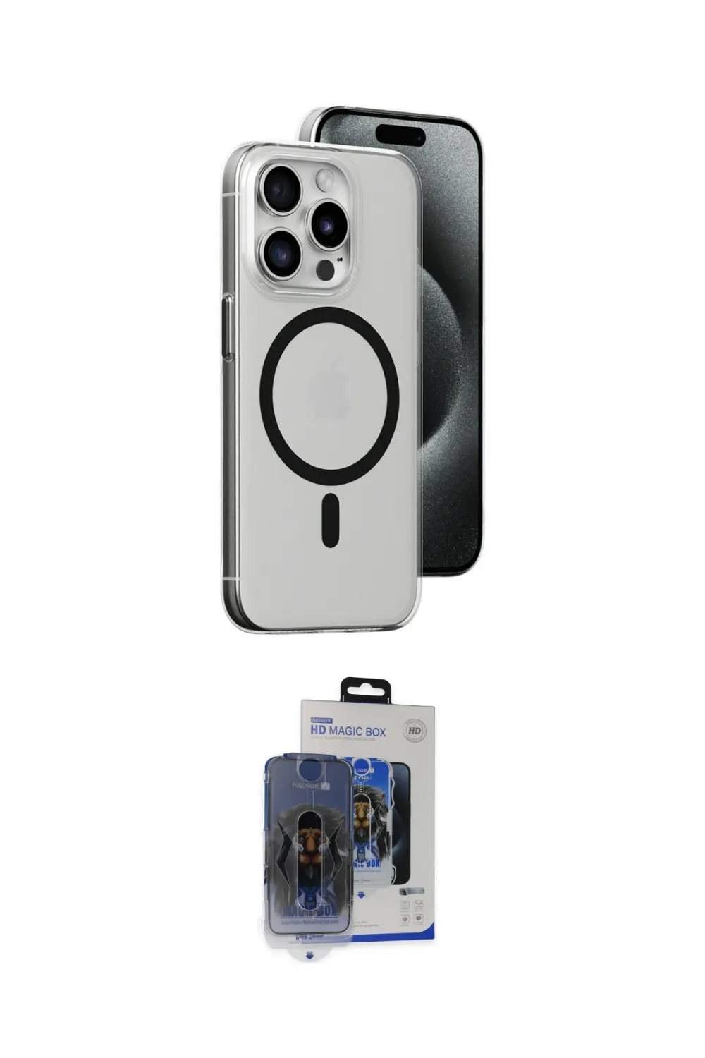 ieg™ iPhone 15 Pro Max Kılıf Odak Form Özel Seri - Siyah Vanessa Magic Cam
