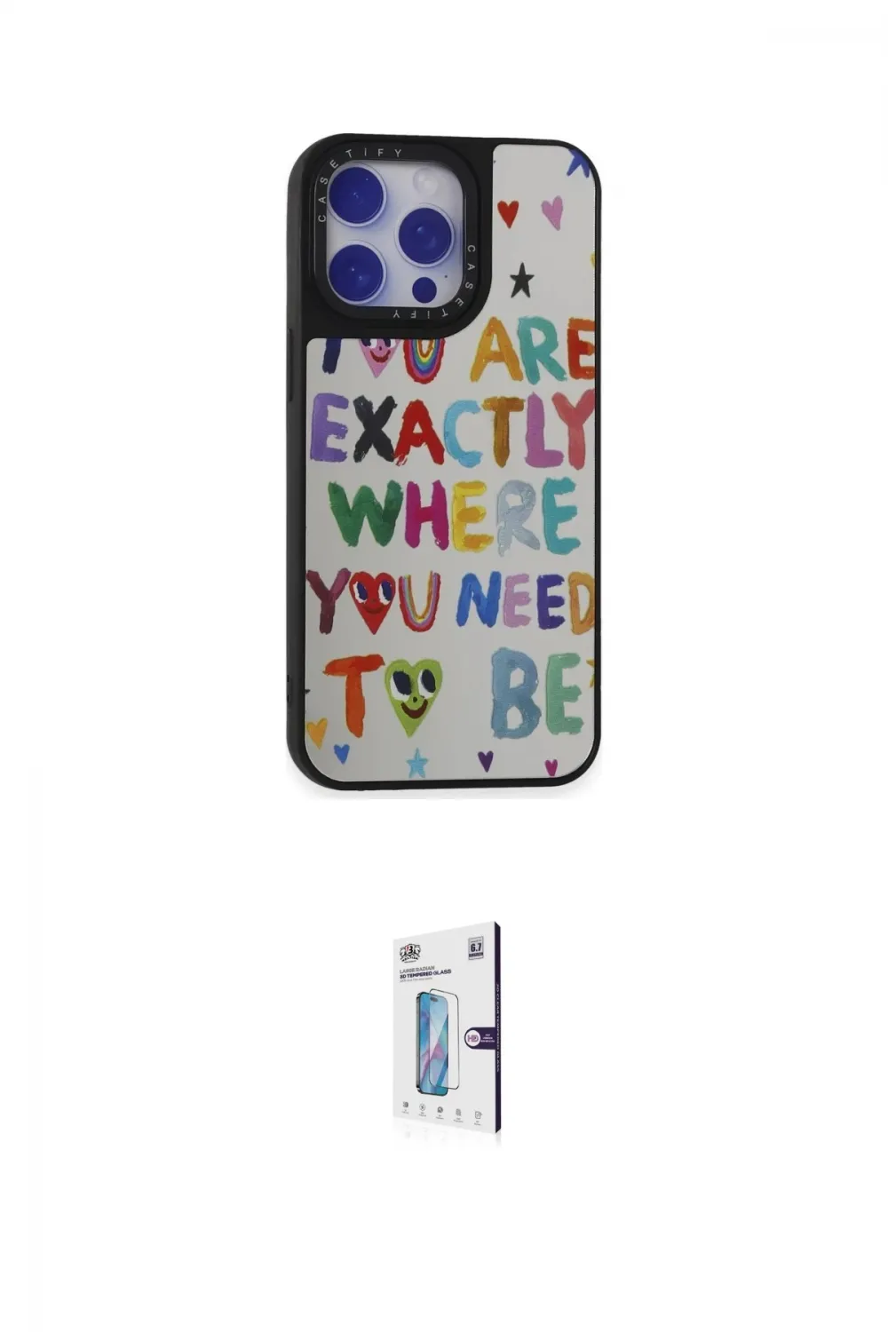 ieg™ iPhone 15 Pro Max Kılıf Odak Klasik Serisi - Siyah Bilvis 0.18mm Plus Cam Ekran Koruyucu