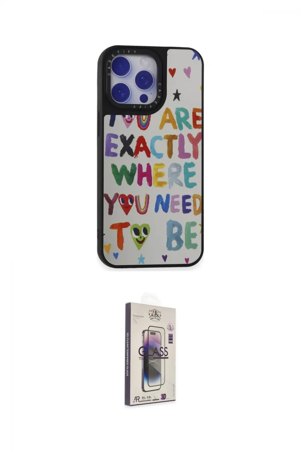 ieg™ iPhone 15 Pro Max Kılıf Odak Klasik Serisi - Siyah Bilvis 3D Cam Ekran Koruyucu