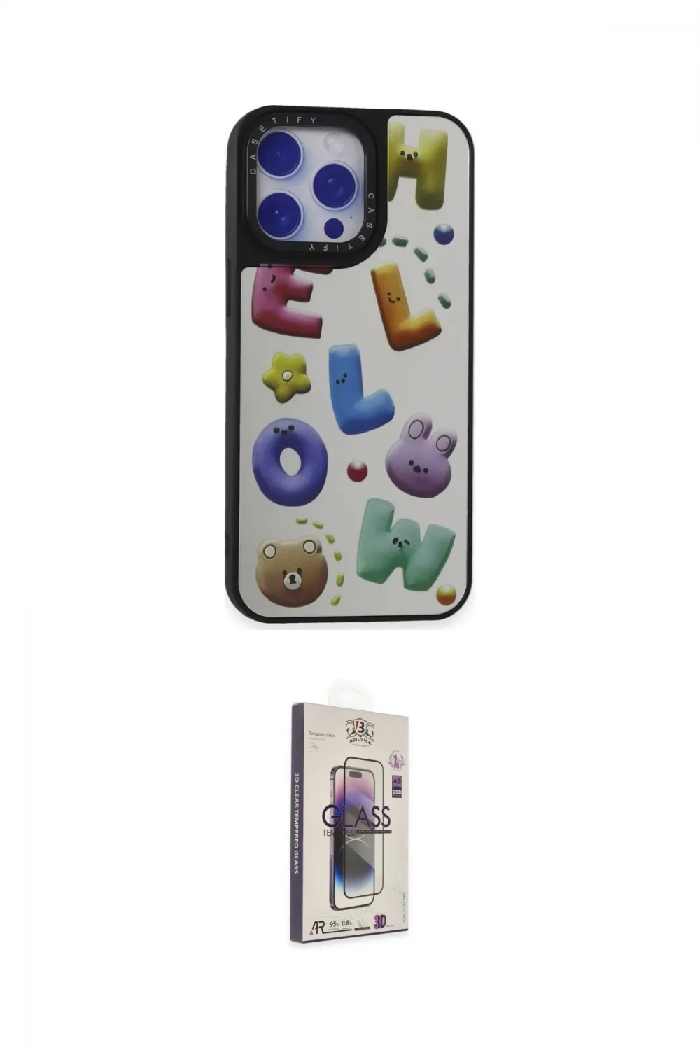 ieg™ iPhone 15 Pro Max Kılıf Odak Klasik Serisi - Siyah Bilvis 3D Cam Ekran Koruyucu