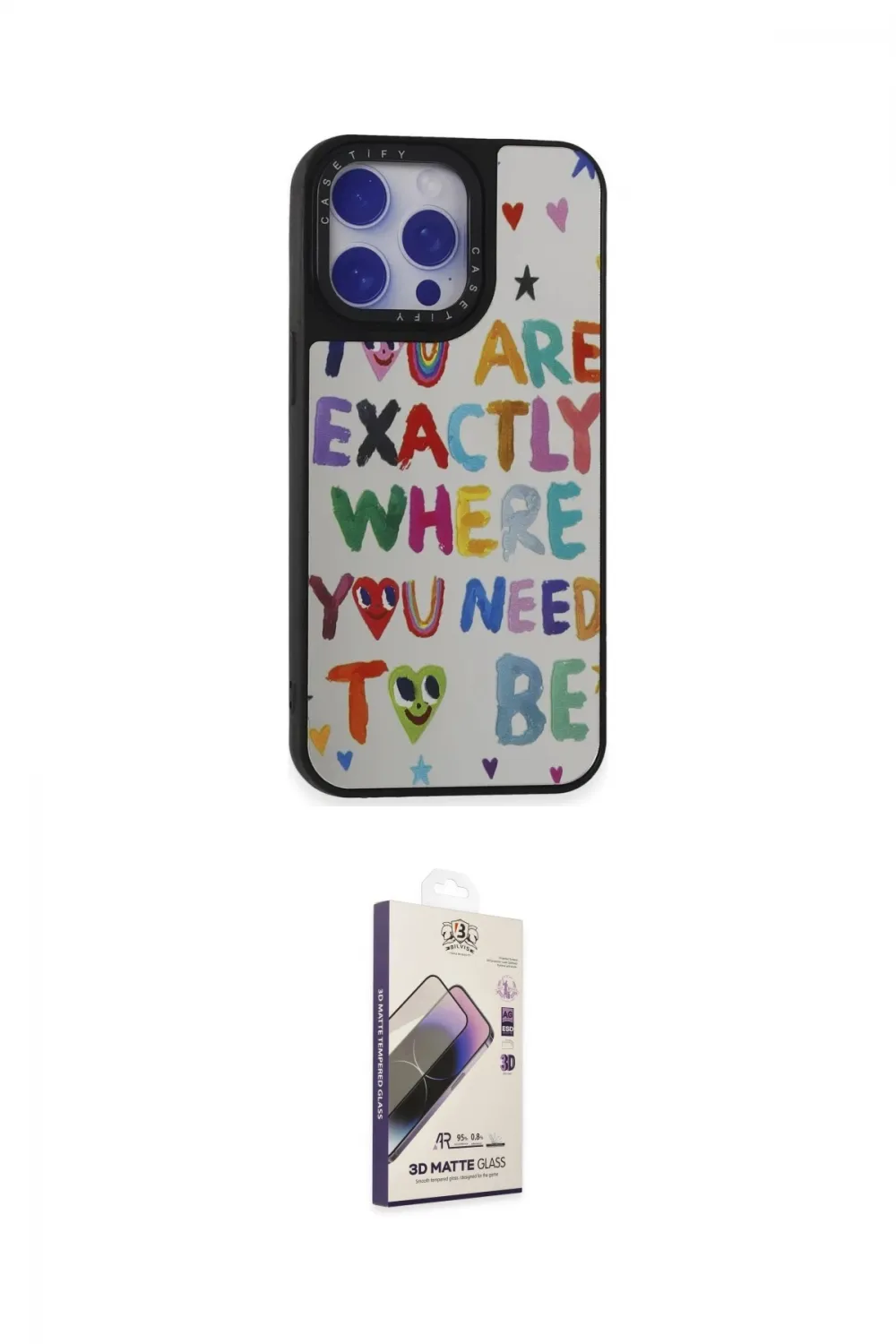 ieg™ iPhone 15 Pro Max Kılıf Odak Klasik Serisi - Siyah Bilvis 3D Mat Cam Ekran Koruyucu