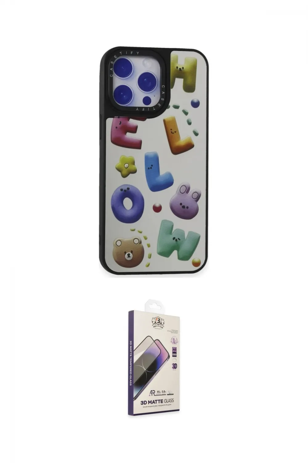 ieg™ iPhone 15 Pro Max Kılıf Odak Klasik Serisi - Siyah Bilvis 3D Mat Cam Ekran Koruyucu