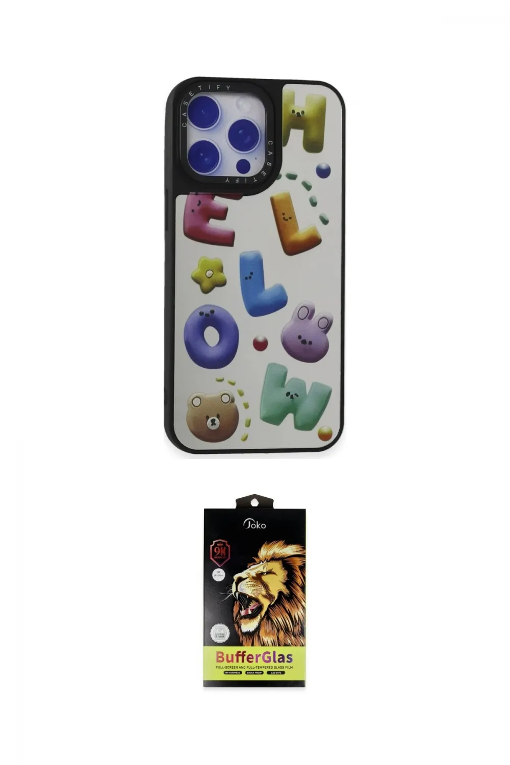 ieg™ iPhone 15 Pro Max Kılıf Odak Klasik Serisi - Siyah Buffer Cam Ekran Koruyucu