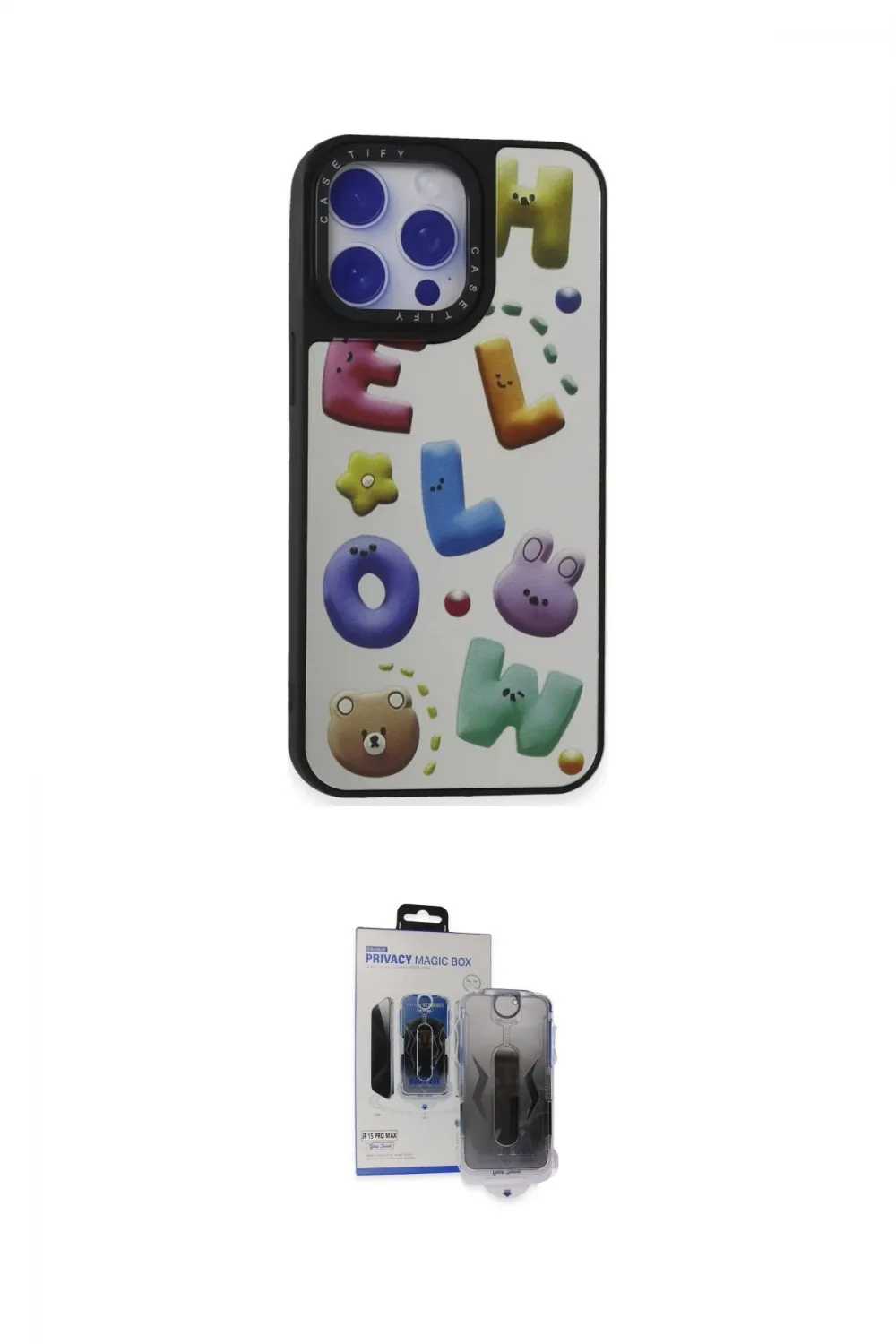 ieg™ iPhone 15 Pro Max Kılıf Odak Klasik Serisi - Siyah Vanessa Magic Hayalet Cam
