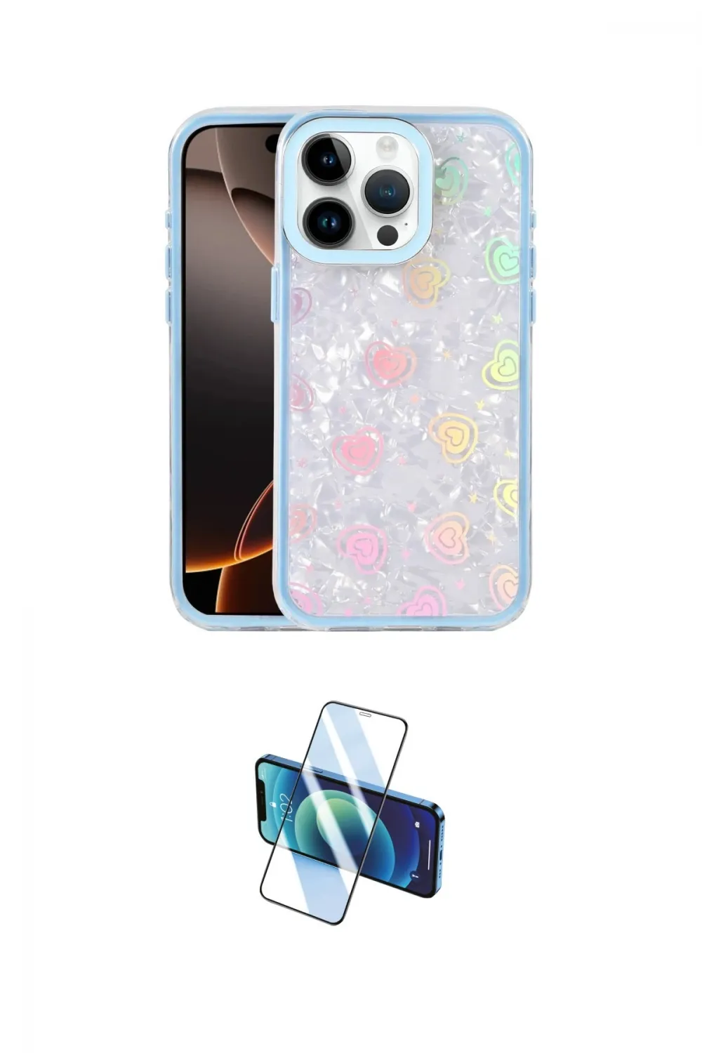 ieg™ iPhone 15 Pro Max Kılıf Odak Prime - Siyah 3D Antistatik Seramik Nano Ekran Koruyucu